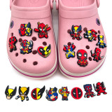 New Deadpool Wolverine Cave Shoes, Flower Shoes, Buckle Soft Rubber DIY