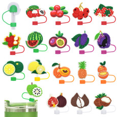 New cartoon fruit straw cap 10mm straw decoration
