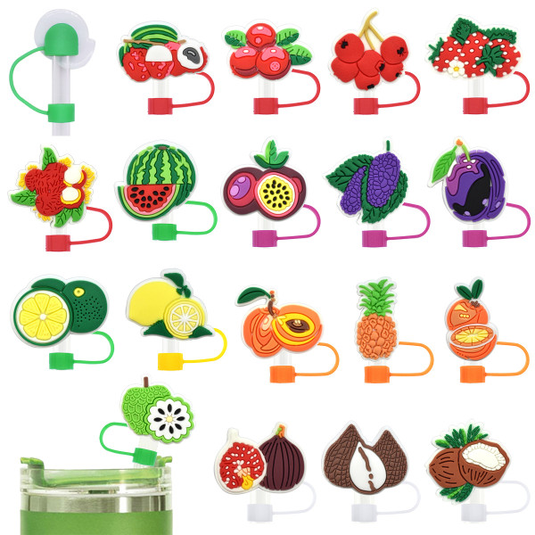 New cartoon fruit straw cap 10mm straw decoration