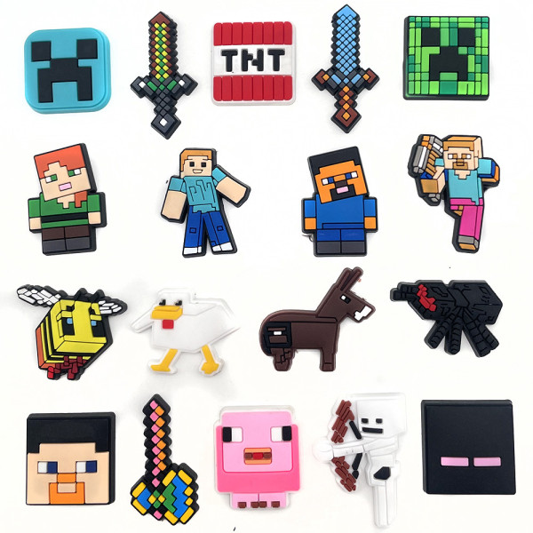 Minecraft Cartoon Hole Shoes Flower Buckle Game DIY