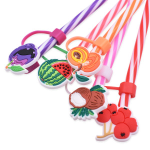 New cartoon fruit straw cap 10mm straw decoration