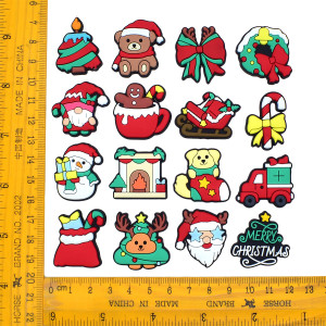 New Christmas Santa Claus PVC Soft Rubber Shoes Flower Shoe Buckle DIY Decoration