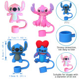 New Cute Stitch 10mm cartoon straw cap dust stopper STANLEY cup accessories straw cover