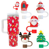 10mm cartoon Christmas gift straw cap dust stopper STANLEY cup accessories straw cover