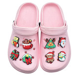 New Christmas Santa Claus PVC Soft Rubber Shoes Flower Shoe Buckle DIY Decoration