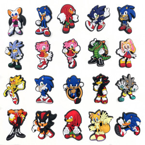 Game Cartoon Sonic Hole Shoes Flower Shoes Buckle Soft Rubber DIY Decoration