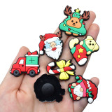 New Christmas Santa Claus PVC Soft Rubber Shoes Flower Shoe Buckle DIY Decoration