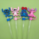 New Cute Stitch 10mm cartoon straw cap dust stopper STANLEY cup accessories straw cover