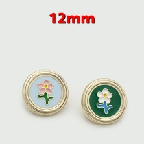 12mm snap button metal rhinestone Golden Silver Flower Pearl Rose flower