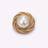 20mm snap button metal rhinestone Golden Silver Flower Pearl Rose flower