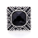 Square retro 20mm metal snap button Alloy rhinestone