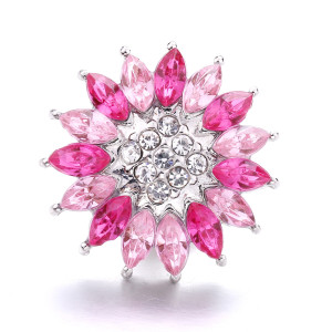 Sunflower 20mm metal snap button Alloy rhinestone