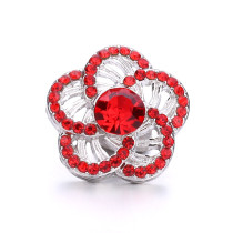 Flower  20mm metal snap button Alloy rhinestone