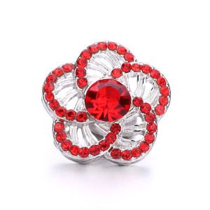 Flower  20mm metal snap button Alloy rhinestone