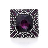 Square retro 20mm metal snap button Alloy rhinestone