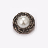 20mm snap button metal rhinestone Golden Silver Flower Pearl Rose flower