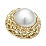 20mm snap button metal rhinestone Golden Silver Flower Pearl Rose flower
