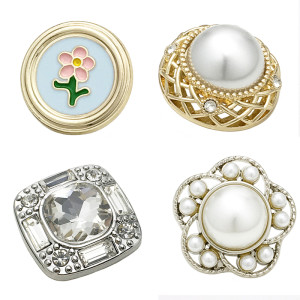 20mm snap button metal rhinestone Golden Silver Flower Pearl Rose flower