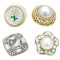 20mm snap button metal rhinestone Golden Silver Flower Pearl Rose flower