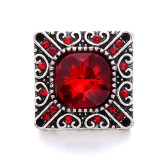 Square retro 20mm metal snap button Alloy rhinestone