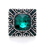 Square retro 20mm metal snap button Alloy rhinestone