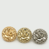 20mm snap button metal rhinestone Golden Silver Flower Pearl Rose flower