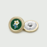 20mm snap button metal rhinestone Golden Silver Flower Pearl Rose flower