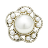 20mm snap button metal rhinestone Golden Silver Flower Pearl Rose flower