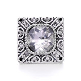 Square retro 20mm metal snap button Alloy rhinestone