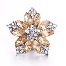 flower 20mm metal snap button Alloy rhinestone
