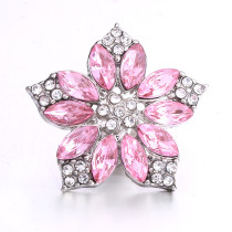 flower 20mm metal snap button Alloy rhinestone