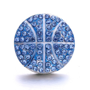 Basketball LOVE 20mm metal snap button Alloy rhinestone