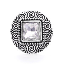 square 20mm metal snap button Alloy rhinestone