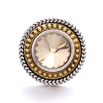 golden crystal 20mm metal snap button Alloy rhinestone