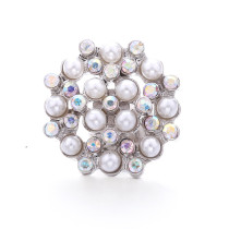 Flower Pearl 20mm metal snap button Alloy rhinestone