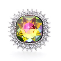 square 20mm metal snap button Alloy rhinestone
