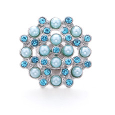 Flower Pearl 20mm metal snap button Alloy rhinestone