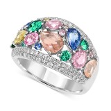 Rainbow Water Drop zircon Ring Colored Ring Jewelry