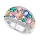 Rainbow Water Drop zircon Ring Colored Ring Jewelry