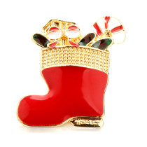 Christmas stocking 20mm metal snap button Alloy rhinestone