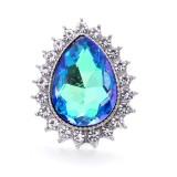 teardrop shape 20mm metal snap button Alloy rhinestone