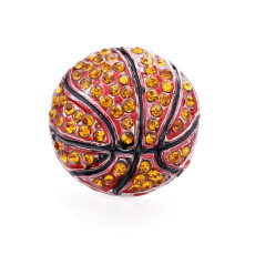 Basketball LOVE 20mm metal snap button Alloy rhinestone