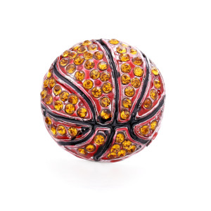 Basketball LOVE 20mm metal snap button Alloy rhinestone