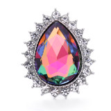teardrop shape 20mm metal snap button Alloy rhinestone