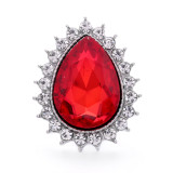 teardrop shape 20mm metal snap button Alloy rhinestone