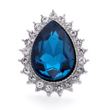 teardrop shape 20mm metal snap button Alloy rhinestone