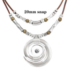 20mm 12mm snap button Necklace Vortex Totem Retro Bohemian Style