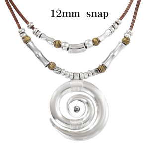 20mm 12mm snap button Necklace Vortex Totem Retro Bohemian Style