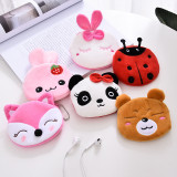 Plush cute coin purse cartoon key bag small wallet gift White rabbit, elephant, dog, cow, cat, bear,