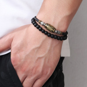 Tianzhu retro necklace woven wax rope antique pendant collarbone chain punk style